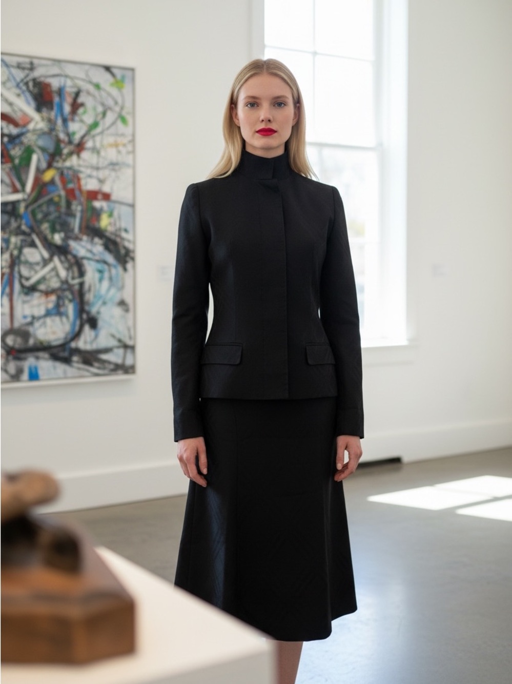 Burberry Black Women's Tailored Blazer And Skirt